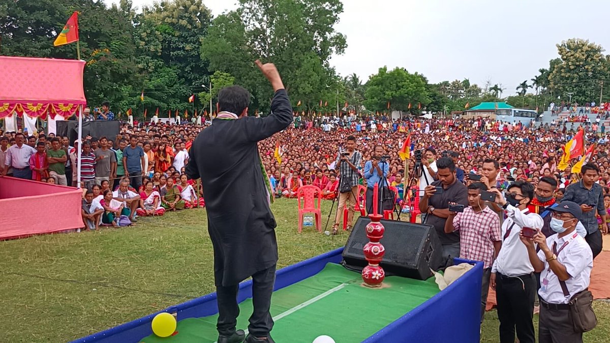 PradyotManikya's tweet photo. today attended the Tipra party program honouring the sacrifices of our seniors on the occasion of TTAADC day in Mandwi . We will rise We are #Tipra 🙏 https://t.co/gns3sp3gb7