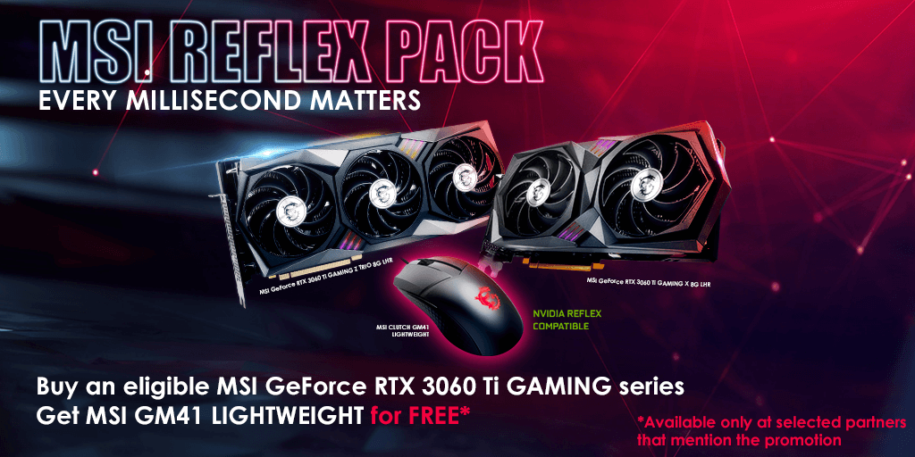 Ebuyer's tweet photo. Get your week off to a flier!🚀

Purchase an eligible @MSI__UK GeForce RTX 3060 Ti GAMING series graphics card and get a MSI GM41 LIGHTWEIGHT mouse for FREE*

*T&amp;C's apply.

Click here to view the range 👉 https://t.co/AJziVDiKLk

#MSI #GeForceRTX #3060TiGAMINGseries #gamingoffer https://t.co/5jyLBTQqBO