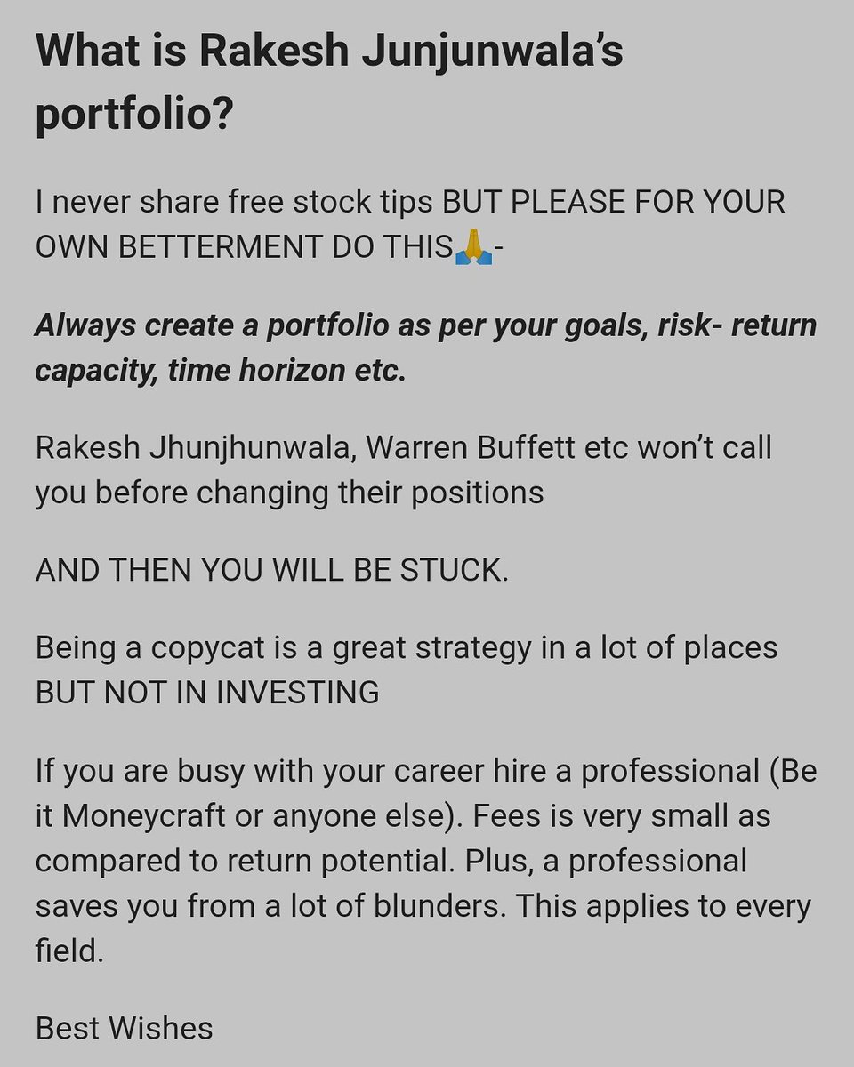 yashseth95's tweet photo. My sincere request, please avoid this mistake 🙏.
Believe me you don't want to learn this by experience. Very costly.
P.s. This applies to asset classes be it #stocks #fixeddeposit #cryptocurrency #mutualfunds
#gold #silver
#realestate
#moneycraft #TherightAdvice
#investing https://t.co/2RgZ0Au7qR