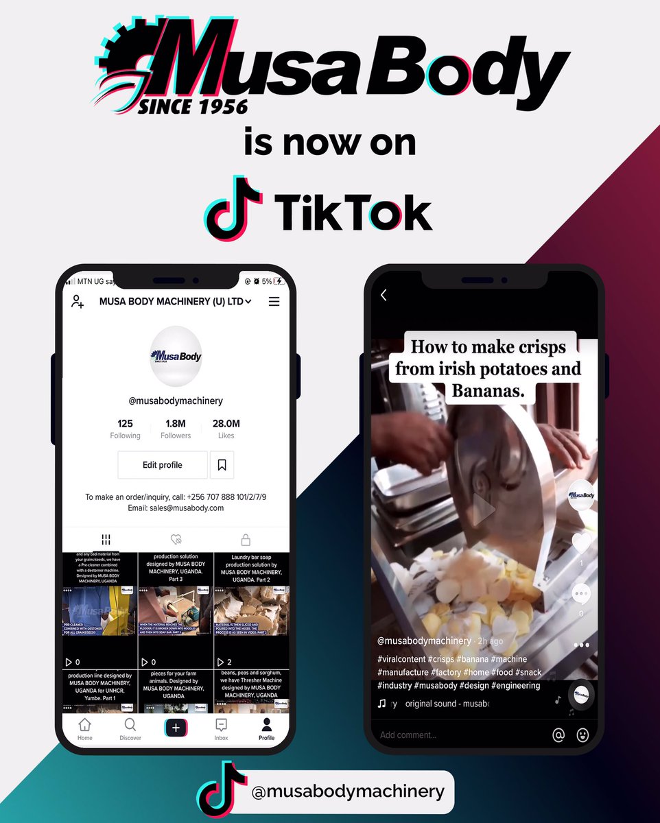 musabodygroup's tweet photo. We are now on the most popular social media app in the world. Follow and get to watch more interesting machinery and production processes you didn’t even know were possible. https://t.co/UxAWXsHwIT