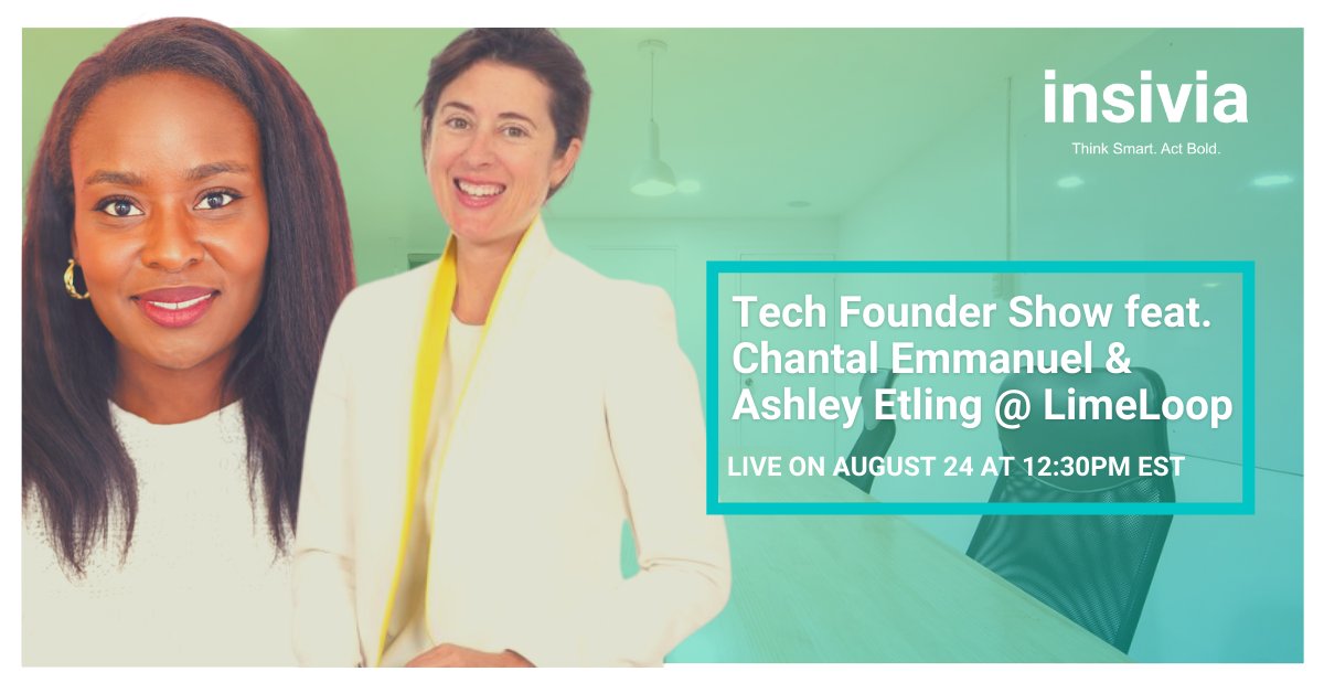 We're going live! Co-founders, CEO <a href="/EtlingAshley/">Ashley Etling</a>  Etling and CTO <a href="/ChantalEmmanuel/">Chantal Emmanuel</a>, join <a href="/insivia/">insivia</a> on their 18th episode of the Tech Founder Show 🙌

Mark your calendars and commence the countdown - youtube.com/watch?v=HVaM1J…