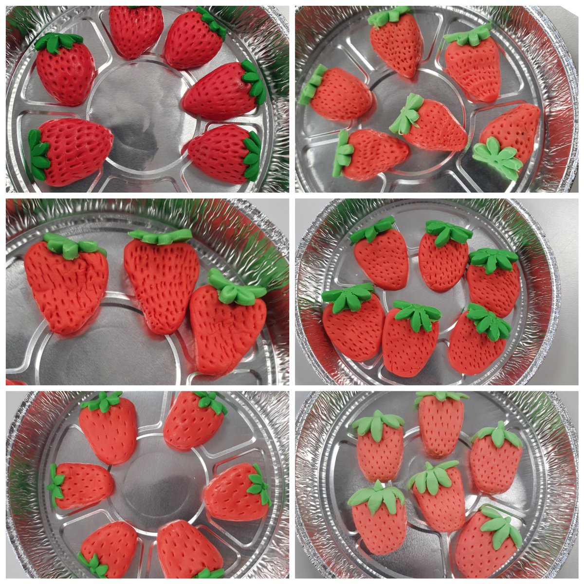 Amazing modeling lesson with my lovely cake craft class. Working on making realistic models for their victoria sponges. 🍓❤🥰