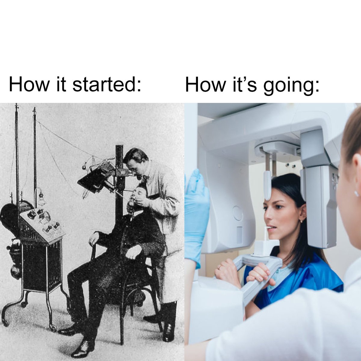 HOW IT STARTED vs. How it's going! We love to see the progress made!! #DentalXRays #ThenAndNow #HowItStartedVsHowItsGoing #dentistryisfun #dentaladvancements #dentaltechnology #painfreedentistry #comfortabledentistry