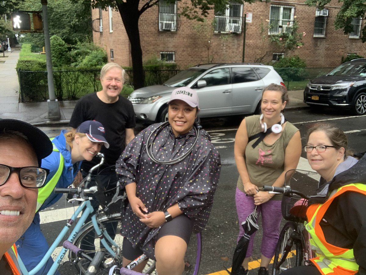 JimRockaway's tweet photo. Rain or shine @34_ave volunteers were out in force early this morning! I only captured a few but everyone I ran into had a smile on their face. We love our #OpenStreets!

#OpenStreets
#34AveOpenStreets 
#JacksonHeights
#citiesforpeople
#streetsforpeople
#NYC25x25 https://t.co/VVHtheks96