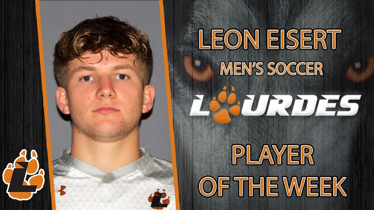 Our first Lourdes Athletics Player of the Week for 2021-2022 is Leon Eisert!  The sophomore scored a pair of goals on Saturday evening in the Gray Wolves' 3-1 season-opening victory at Olivet Nazarene! #GrayWolfNation