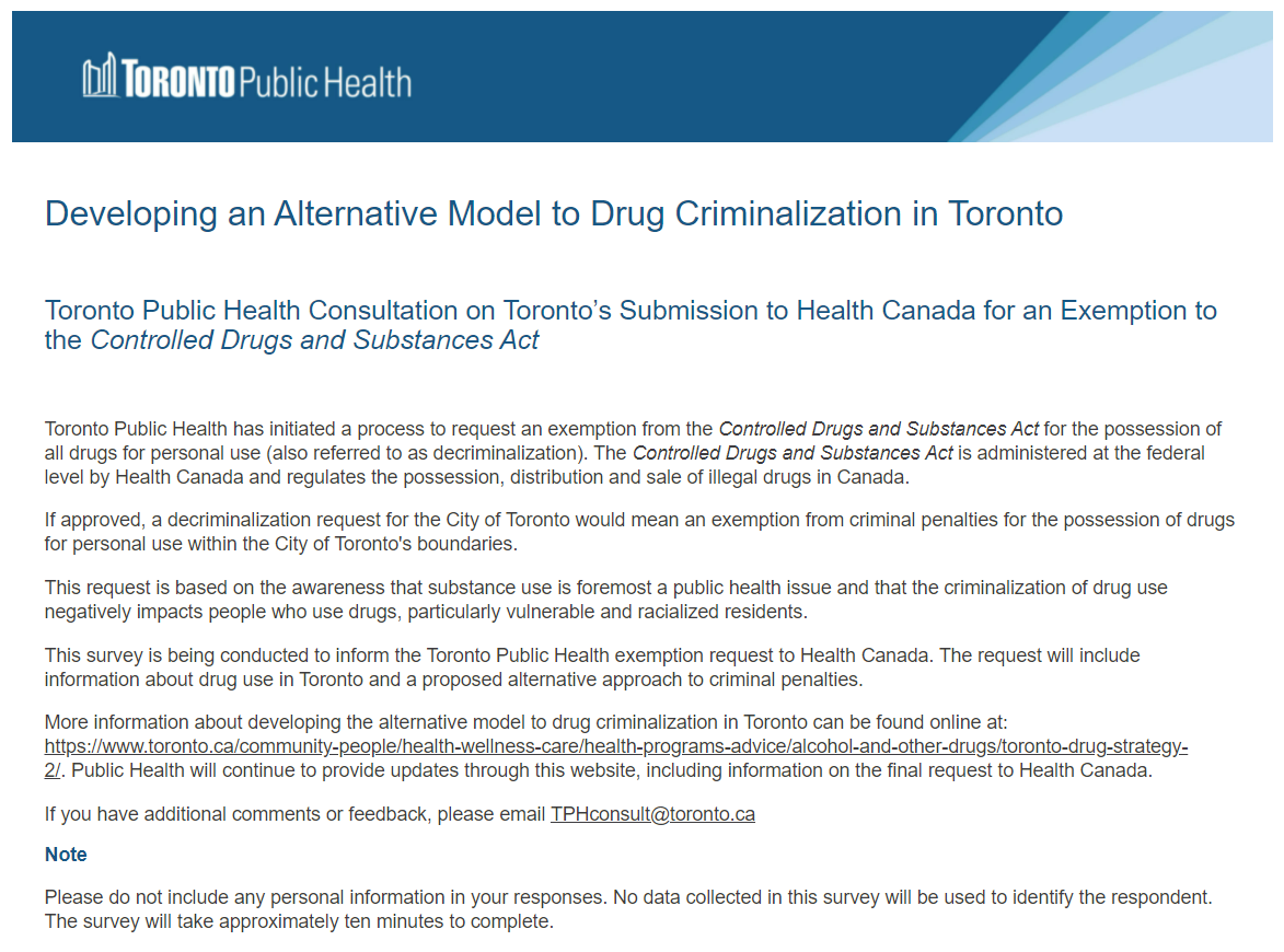 WestNHouse's tweet photo. Toronto Public Health is asking for community opinions about decriminalizing drugs.
Share your thoughts here:
https://t.co/rBmKHtlDp9
#Ontario #decriminalizingdrugs #Toronto #Torontoresidents #Drugcriminalization #surveyj #OntarioSurvey https://t.co/mwBMChl0tl