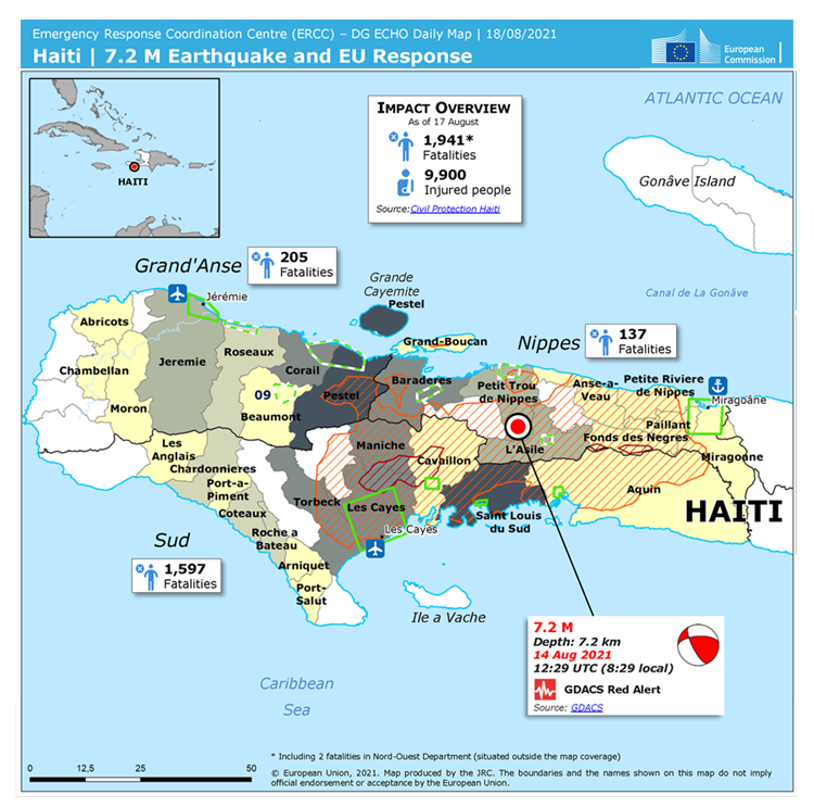 #Haiti #earthquake (UPDATE): New analysis on the impact of this crisis through the profiles of the worst affected departments Grand’Anse, #Nippes &amp; #Sud.

40% of the population need emergency #humanitarian aid
+50,000 houses destroyed &amp; +70,000 damaged

 📋acaps.org/sites/acaps/fi…