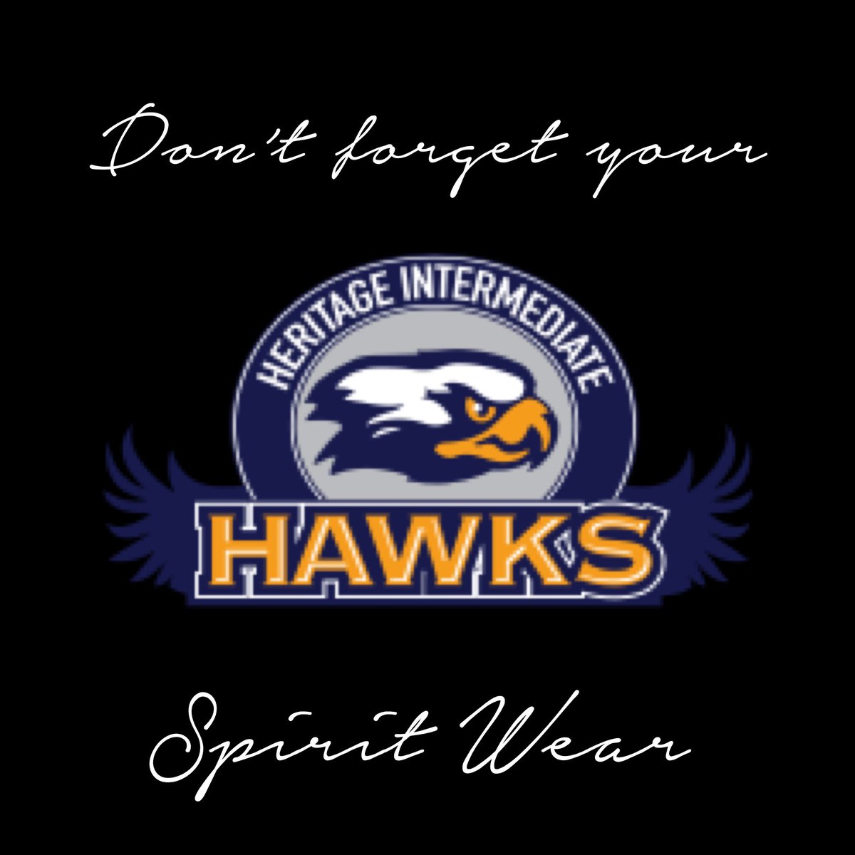 HawkParents's tweet photo. Don’t forget to order your Hawk Spirit Wear! Store closes next week. #heritagehawksptsa #heritageintermediateschool #hawkinfo #hawkspiritwear2021 #schoolpride #hawkpride #blue&gold #showyourschoolspirit https://t.co/7cKAuukDZD