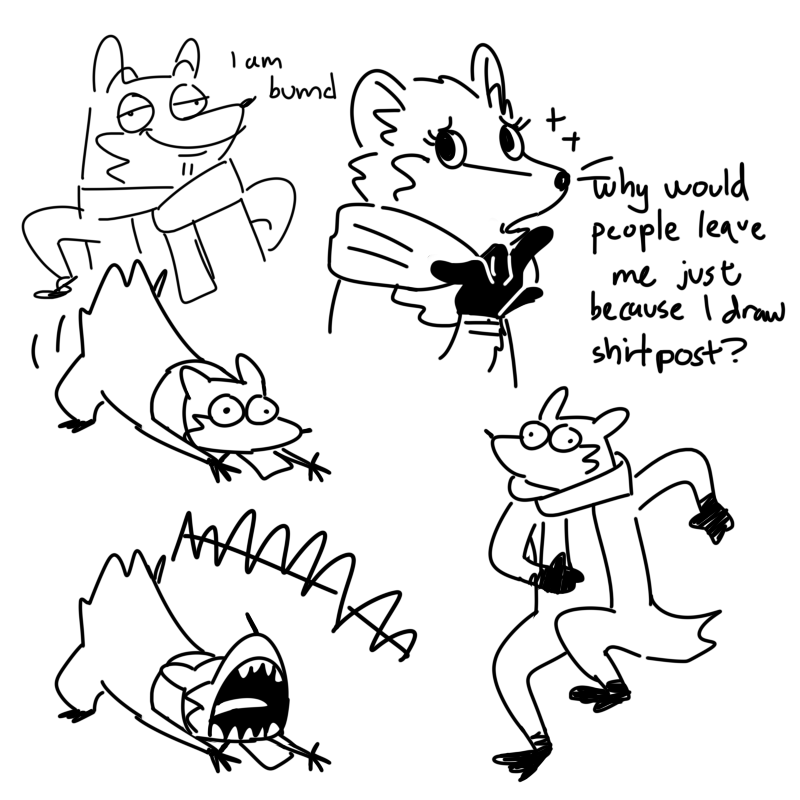 Some (cursed) stoat doodles (Im sorry for new followers, Im currently trying to warm up before going back in big time)