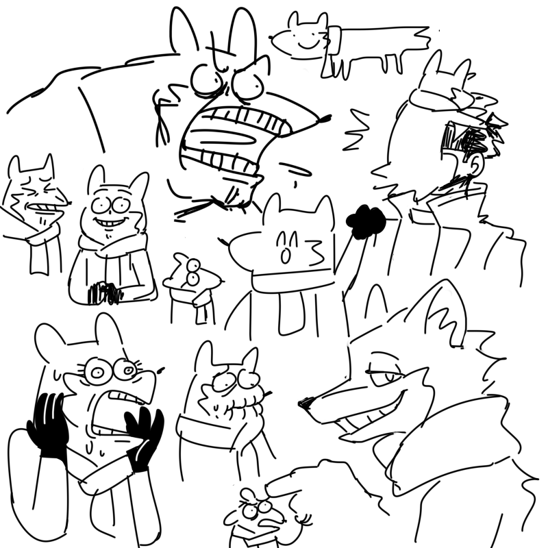 Some (cursed) stoat doodles (Im sorry for new followers, Im currently trying to warm up before going back in big time)