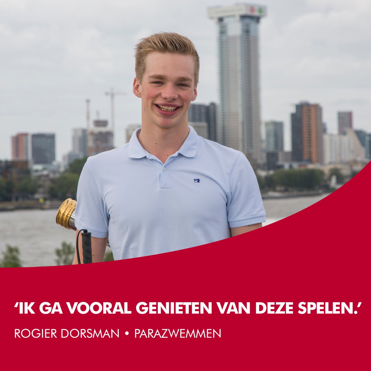 5 afstanden zwemt @RogierDorsman in de klasse S11 (blind). ‘Het is super vet dat ik naast de wereldtop op de blokken sta. Het kan dat ik dichtklap van de zenuwen, maar ik heb me voorgenomen om vooral van deze Spelen te gaan genieten!' Bron: @Havenloods #010naarTokyo #Rotterdam