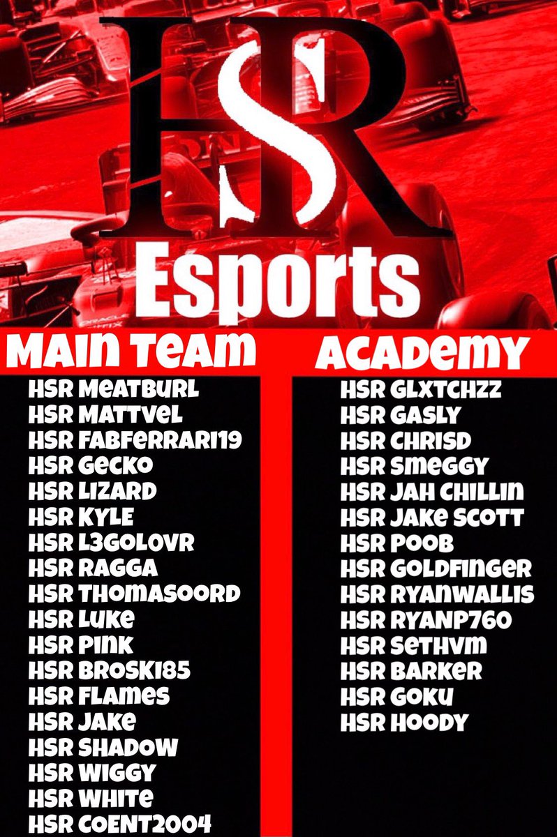 HSR_Esports's tweet photo. We present to you the first official HSR Team Roster full of exciting and talented drivers who are excited for the competitions ahead! https://t.co/GsRAjzudsP