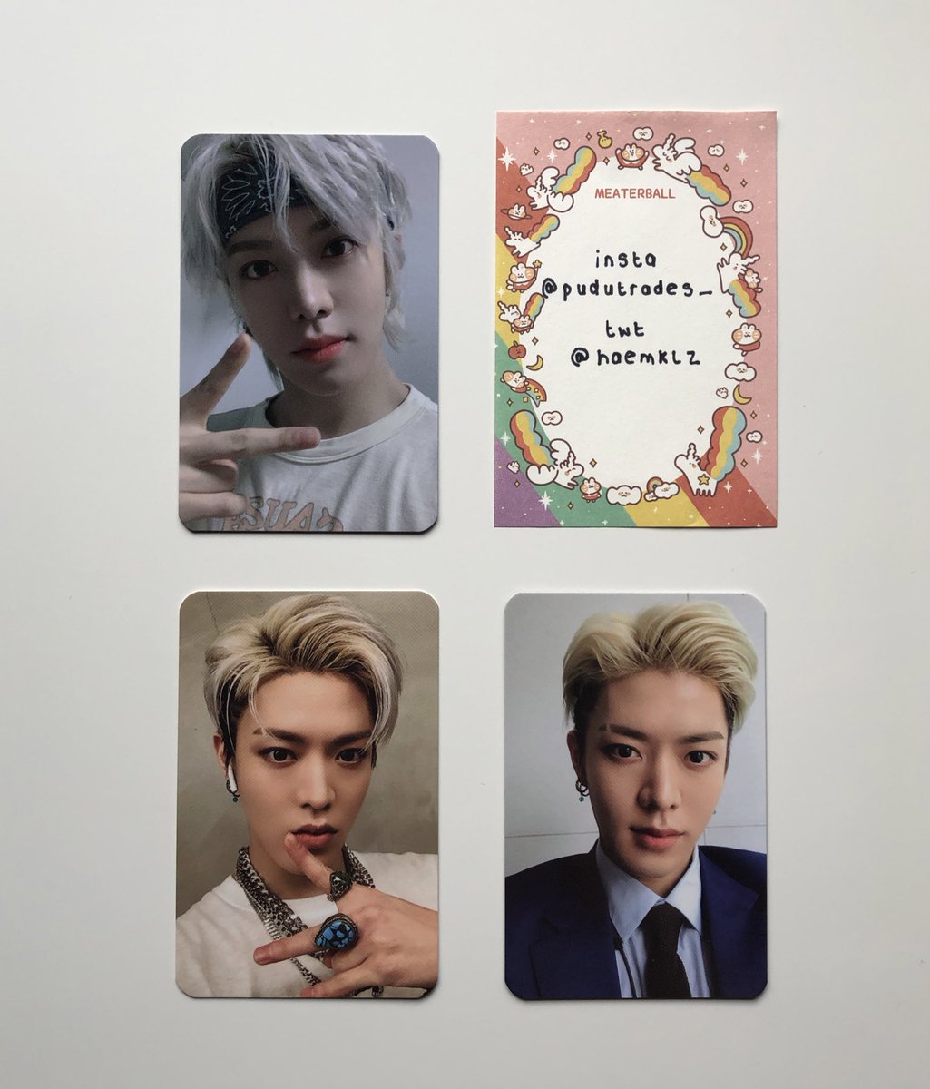 🌷wtt/wts nct127 yuta kihnos🌷

↳trade for nct wl kihnos only
OR 
haechan/renjun the dream individual ver
haechan the dream show live
haechan loveholic a ver

OR

15
22/22

ww stamped +€2

OR
woody juyeon/angry bird changmin

💌location:ireland
ww✅

insta @/pudutrades_