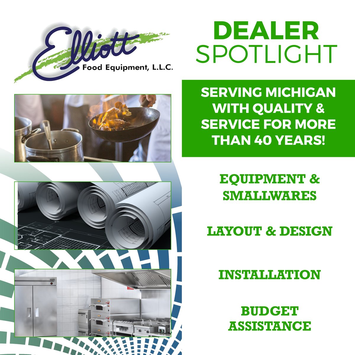 From restaurants, grocery stores, schools and more, our dealer Elliott Food Equipment has been serving the Lansing, MI area for over 40 years. With a well stocked showroom &amp; competitive pricing they are a local favorite. More info:  elliottfoodequipment.com #buylocal #foodservice
