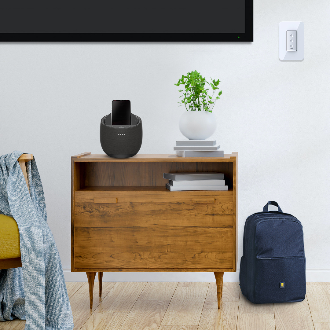 WEMO's tweet image. Keeping on schedule is hard enough. Our Stage Scene Controller makes it a little easier with simple long-press and short-press functions to manage scenes in your Apple Home app. ms.spr.ly/6014n7K8j