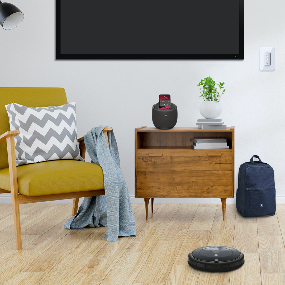 WEMO's tweet image. Keeping on schedule is hard enough. Our Stage Scene Controller makes it a little easier with simple long-press and short-press functions to manage scenes in your Apple Home app. ms.spr.ly/6014n7K8j