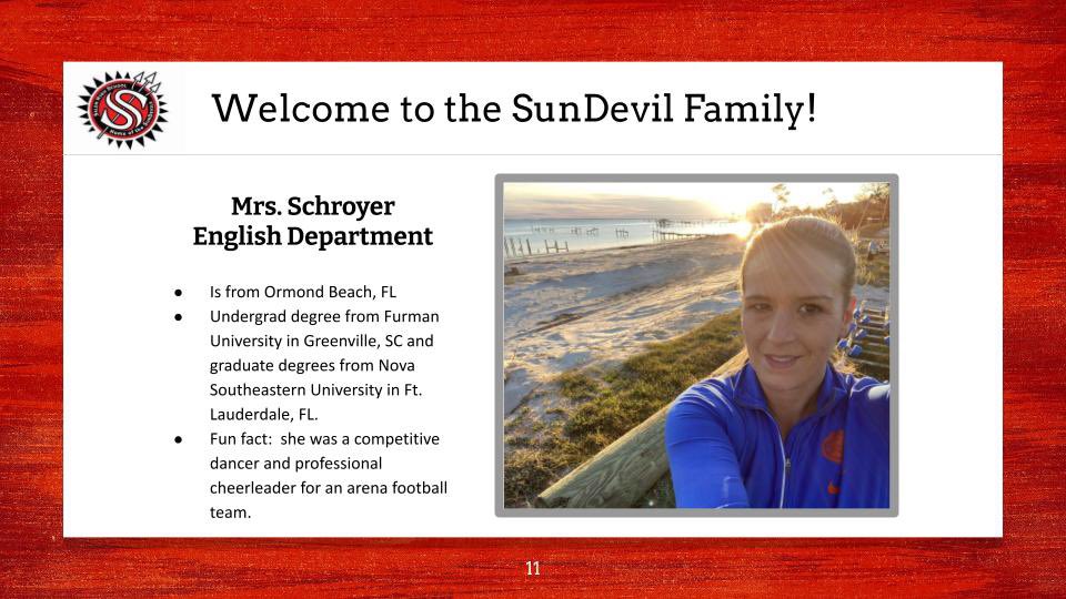SalemHSVB's tweet photo. ❤️🖤August is for welcoming new teachers to the SunDevil family! Please help us to welcome Mrs. Schroyer! It’s a GREAT day to be a SunDevil! #iagdtbasd https://t.co/DOcjrO5sRf