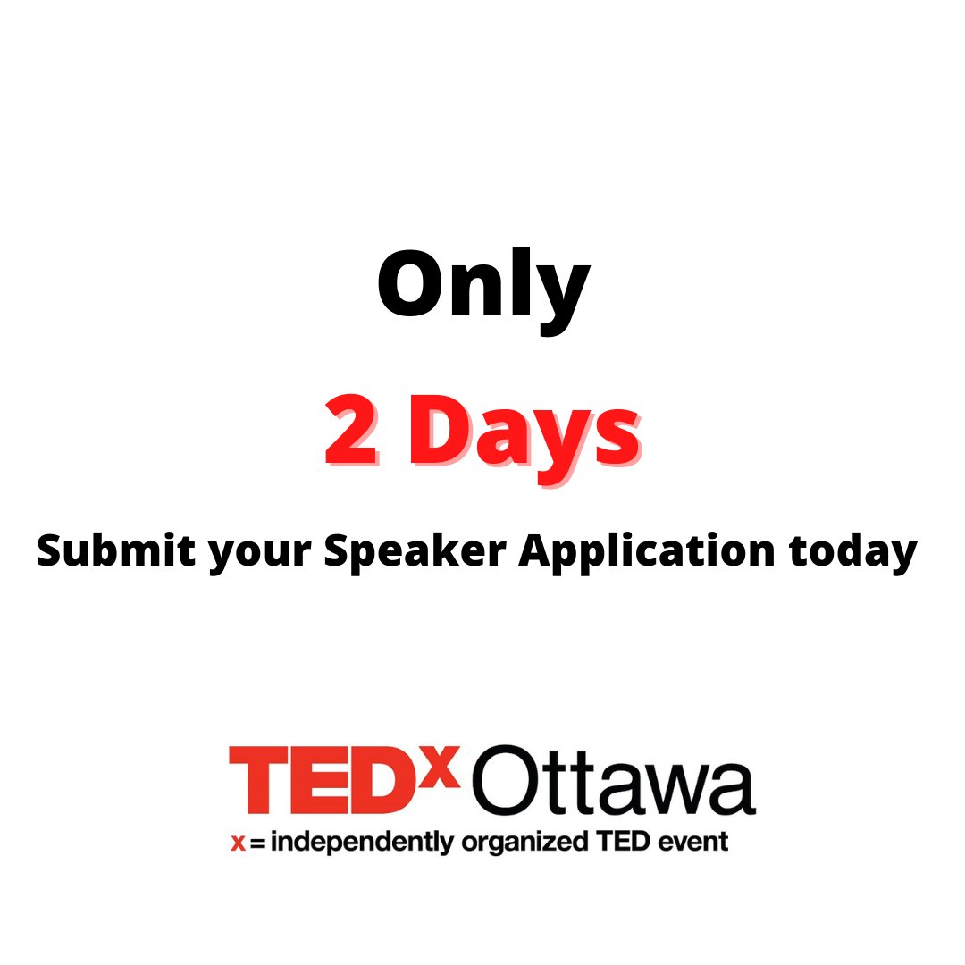 Don't miss your chance to share your ground-breaking idea! 

Apply to be a TEDxOttawa Speaker for our fall event on November 6th. 💡

Deadline to apply is August 25th @ 11:59pm ET