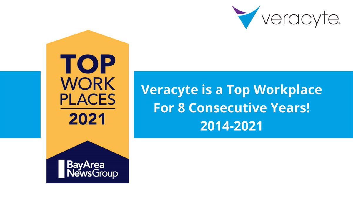 Veracyte's tweet photo. Wow! We’ve been named a Bay Area #TopWorkplace for the 8th year in a row! Thanks to our employees, who make this honor possible by supporting and sustaining our great culture. https://t.co/SayKOdMp83 @TopWorkplaces https://t.co/4ATa1gEgM2