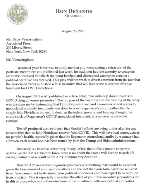 guypbenson's tweet photo. Oh man -- DeSantis fires back hard at the Associated Press over this ridiculous story (https://t.co/VC7Ramxpnu) &amp; AP's subsequent formal complaint about "harassment" after DeSantis' team pushed back aggressively (https://t.co/yFjsAsqiOF): https://t.co/xSgsmMdjqy