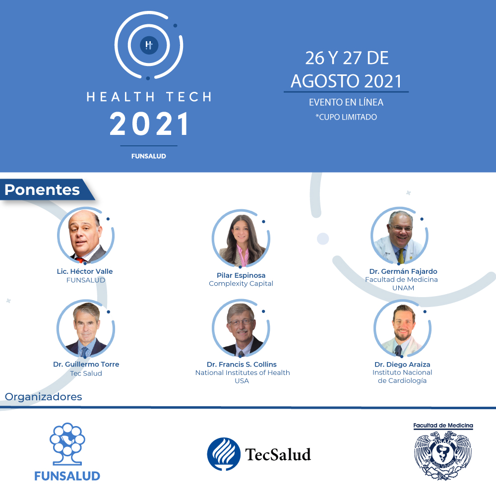 Inscríbete al #HealthtechFunsalud conversaremos con expertos en tecnologías disruptivas en el cuidado de la salud: 
26 y 27 de agosto 
Conferencias Magistrales y mesas redondas. 
Más info y registro en>> bit.ly/3f4M4Cl