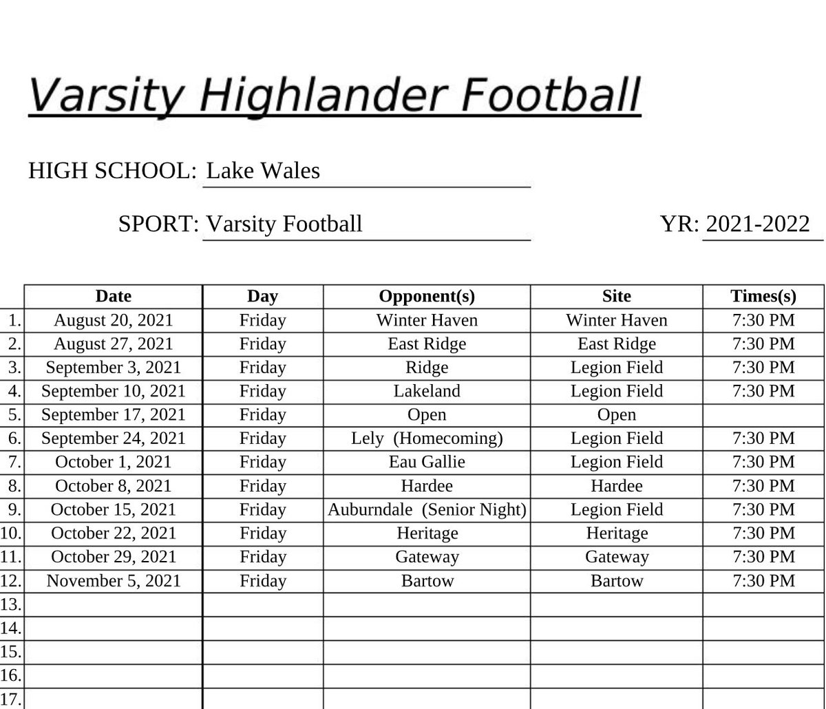 Lake Wales Football tweet media