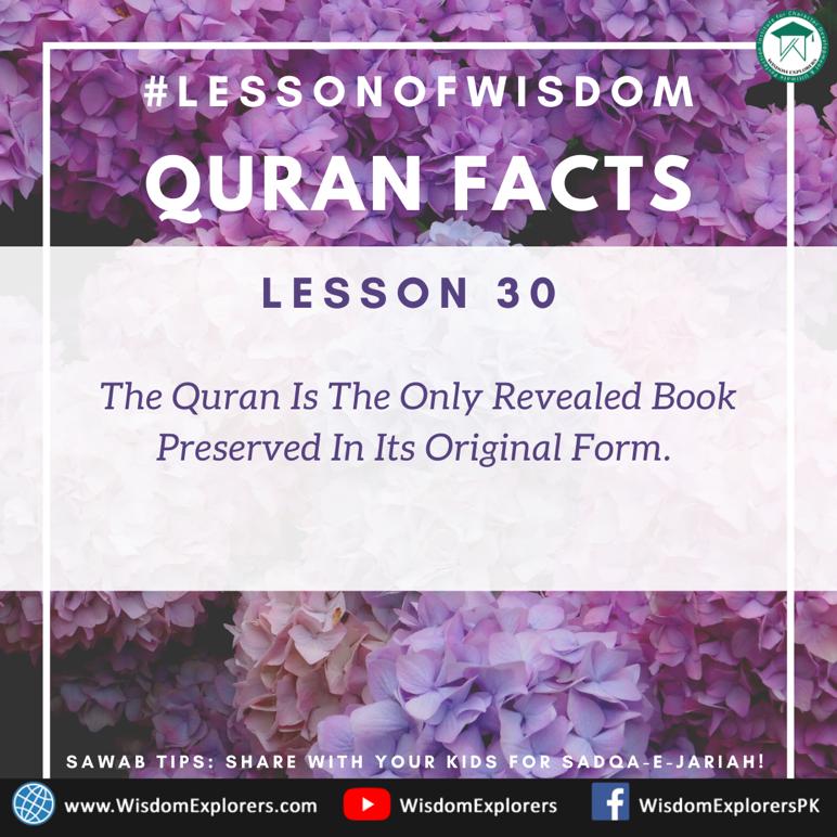 WisdomExplorers's tweet photo. Lesson of Wisdom # 30 - #QuranFacts #TarbiyahCourses #CoursesForKids https://t.co/nDNJaVTRae