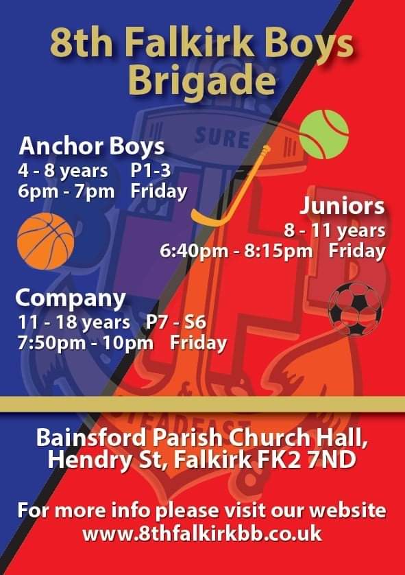 We are Back !!! 
Starting back this Friday. 

Are you you looking for something fun and exciting for your son to get involved in? A fun and safe environment for them to burn off some energy and learn through fun and exciting activities? 

Then drop us a mail at 8falkirk@gmail.com