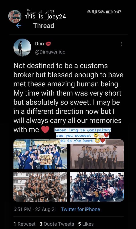 Dimavenido's tweet photo. Appreciation post for these two beautiful souls for the love and support they gave me, and for wishing me all the best in my new journey. Words cannot suffice how grateful I am to have these people in my life. Love u guys. I’ll see you soon 🤍🤍 @joeymbly @notunice https://t.co/VNjlFAsVHT