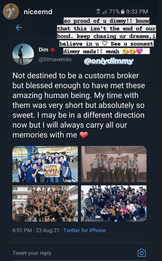 Dimavenido's tweet photo. Appreciation post for these two beautiful souls for the love and support they gave me, and for wishing me all the best in my new journey. Words cannot suffice how grateful I am to have these people in my life. Love u guys. I’ll see you soon 🤍🤍 @joeymbly @notunice https://t.co/VNjlFAsVHT