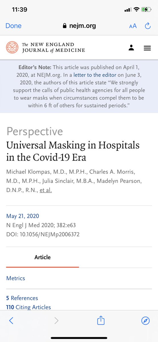 M_Llinder's tweet photo. @JD_NC_704 @UCPSNC @AGHoulihan Checked out your list and went to the most reputable study I saw.  Looks like the authors of this article strongly support masks… https://t.co/01L4b8mukq