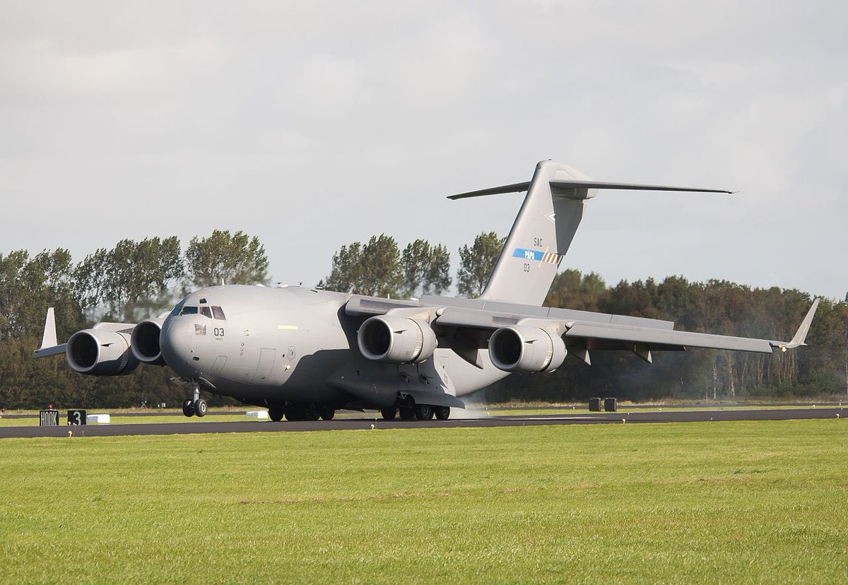 AviationAnalyst's tweet photo. A C17 Globemaster (08-0003) of the Strategic Airlift Capability (SAC) Heavy Airlift Wing - attached to NATO and based at Pàpa Airbase in Hungary - has just departed Kabul Airport under the callsign “BARTK23”. #globemaster #c17 #NATO #KabulAiport #afghanistan https://t.co/mGFXxHUNSW