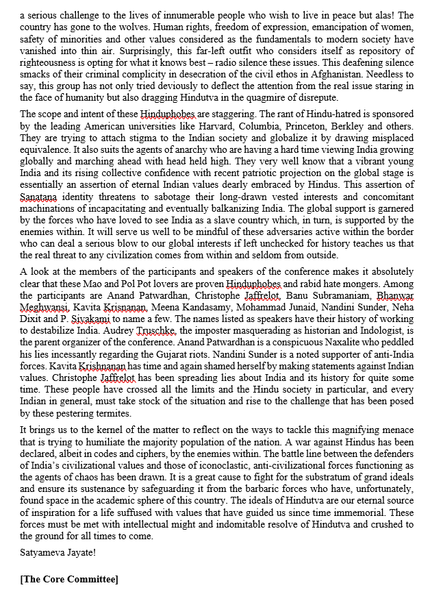 @dghconference has entrusted upon itself to deride & desecrate India's civilizational values, philosophical distinctions & spiritual splendor with an objective to rob the new generation with any sense of pride & impale inferiority complex in their cognitive firmament for good.