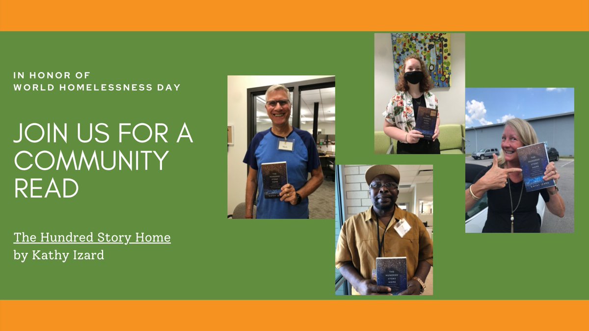 World Homelessness Day is Oct 10. To honor this day, we're hosting a community read of Kathy Izard's "The Hundred Story Home." Read with us &amp; join us for a discussion as we learn more about helping people become safely &amp; stably housed. 
For more info visit oakcitycares.org/volunteer