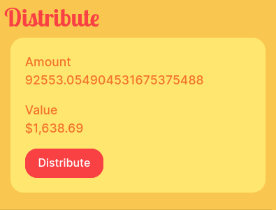 0xMayflower's tweet photo. 600K $veYAPE is locked. And during the first week, we buy-back executed for 92K $YAPE. Let me click this button to distribute this to the @yapeswap veYAPE holders.

Yay #yapesunited #yieldfarming #week1 https://t.co/bRZLxCfWrk