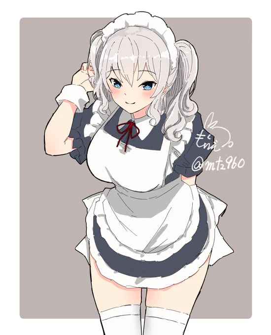メイド鹿島かわいい
#艦これ版深夜の真剣お絵描き60分一本勝負
#艦これ版真剣お絵描き60分一本勝負_20210823 