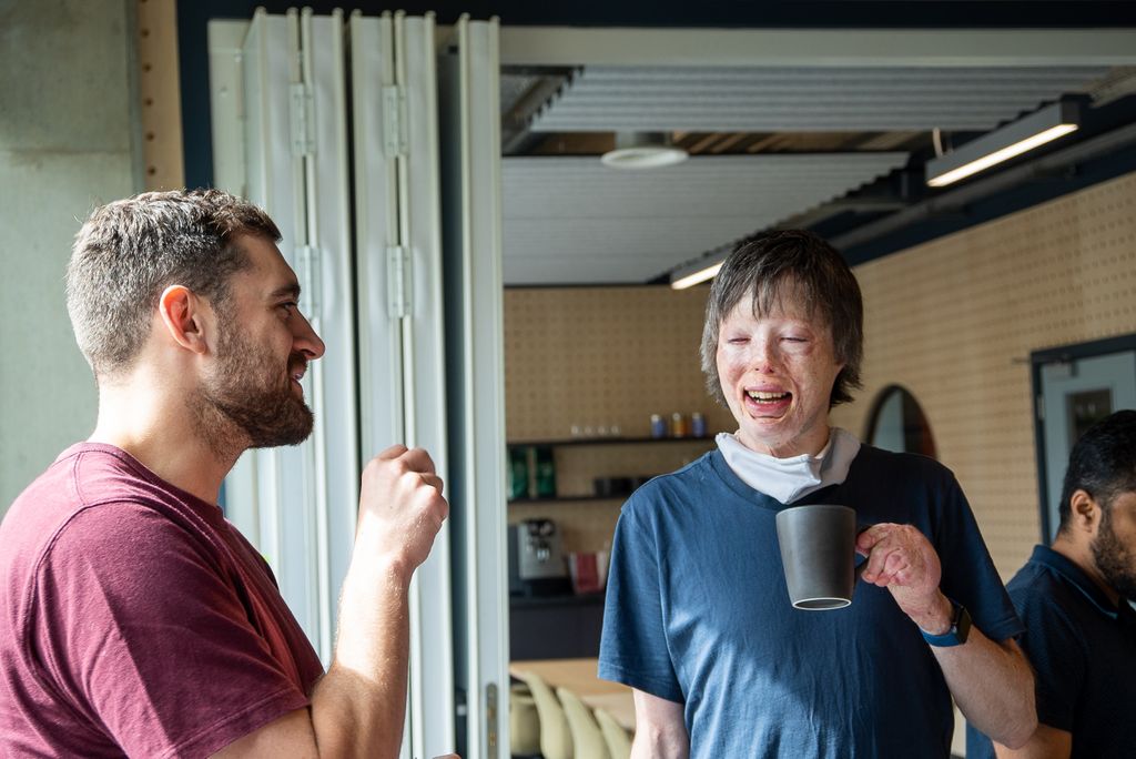 Marc <a href="/theconv/">Andrew Kidd</a> and Rene <a href="/renepavlides/">Rene Pavlides</a> from <a href="/ledgrr_/">ledgrr.</a> 23D's accountants, having a catch up at the BRITE coffee morning at <a href="/plusxspace/">Plus X Innovation</a>