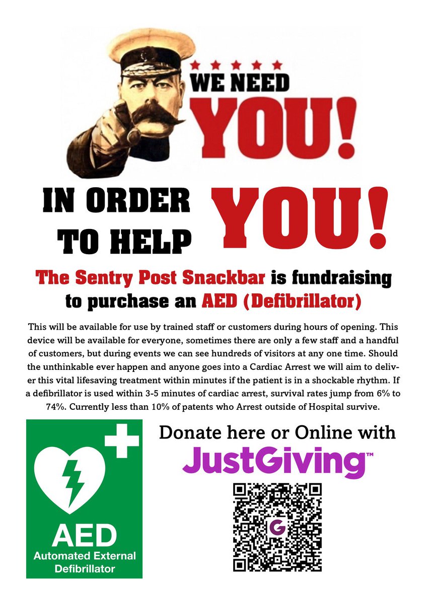 jedimasterchris's tweet photo. I’m raising money for a defibrillator for the Waddington Aircraft Viewing Area to benefit all staff and customers. I’ve raised £280 so far. You can donate online at https://t.co/IKXxB5ANdL or at the Shop where there’s a tin in the window. Would appreciate RT’s @sentrypost https://t.co/KkQ4GPYay4