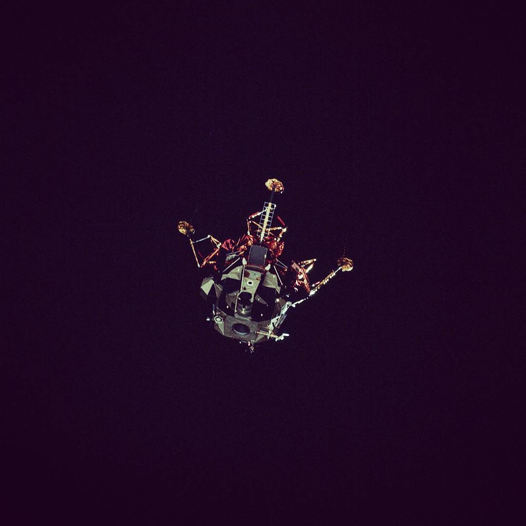 ComeInSpaceCmd's tweet photo. Lunar Module Antares after separation from Command Service Module North American Rockwell / Apollo 14 / 1971 #nasa #apollo #apollo14 #apolloprogram #space #astronaut #moon #moonlanding #moonmachines #wonder #stars #science #astronomy #earth #spaceexploration #usa #moonwalk https://t.co/kovDkAiy09