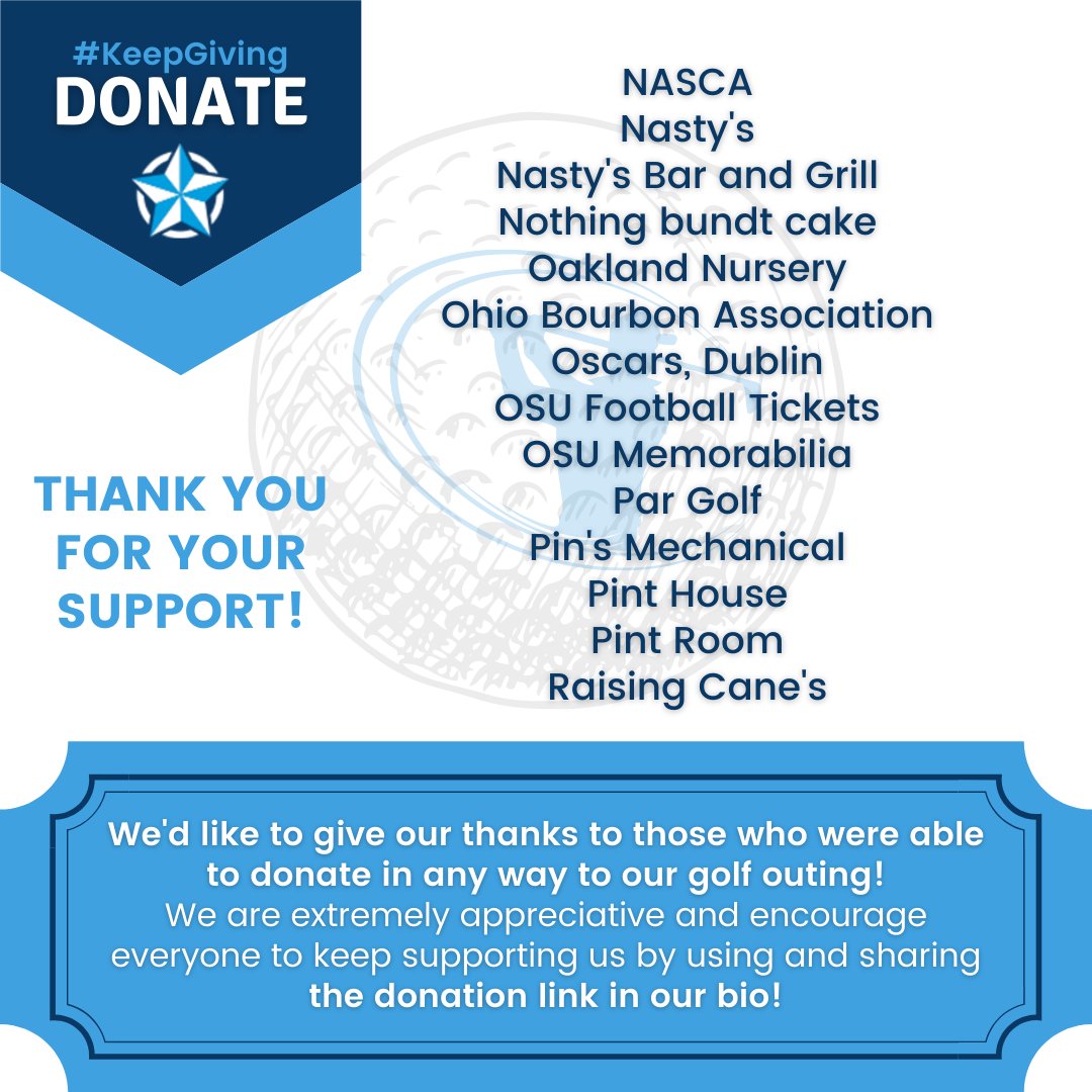 MemorialNick's tweet photo. Thank you so much to everyone who attended our golf event this weekend! Here are some more of our event sponsors 👏#rozanskimemorial #golf #thankyou #donations

@nascar @nastyhilliard @nothingbundt @OaklandNursery @OhioStateFB @ohiostate @pinsmechco
@PintRoomDublin @Raising_Canes https://t.co/fbNPgFmpio
