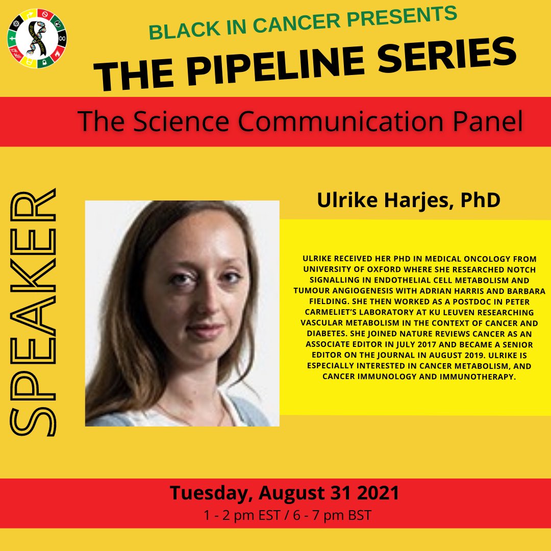 BlackinCancer (@blackincancer) on Twitter photo We are thrilled to announce the speakers for our next Pipeline Series event moderated by <a href="/EstOdek/">Dr Esther Odekunle</a> 🥳🤩
Join us on Tues, Aug 31 as we’ll be discussing all things academic publishing with Editors from leading journals! Don’t miss out⤵️
REGISTER: bit.ly/BICPS
#BICPP We are thrilled to announce the speakers for our next Pipeline Series event moderated by <a href="/EstOdek/">Dr Esther Odekunle</a> 🥳🤩
Join us on Tues, Aug 31 as we’ll be discussing all things academic publishing with Editors from leading journals! Don’t miss out⤵️
REGISTER: bit.ly/BICPS
#BICPP