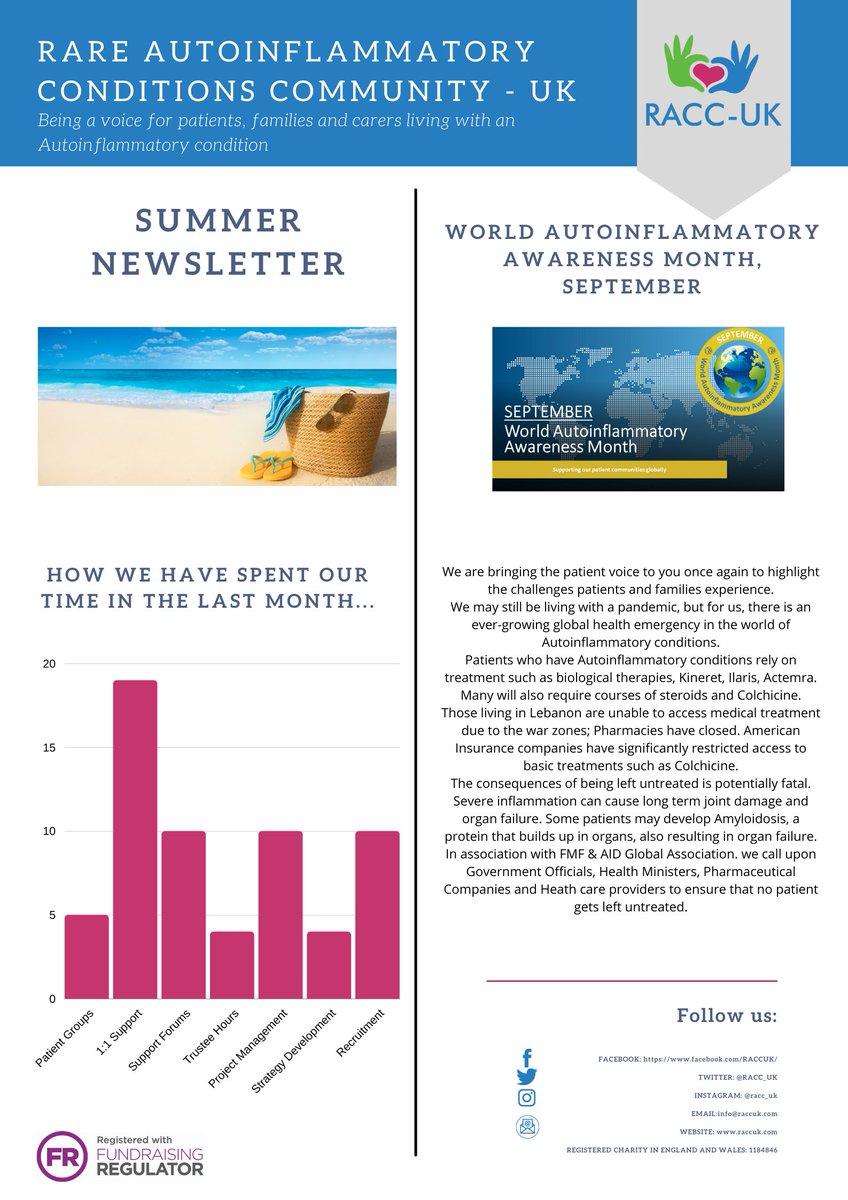 RACC_UK's tweet photo. Our summer #newsletter #autoinflammatoryaware #rarediseases #periodicfevers https://t.co/sx7D2tFr09