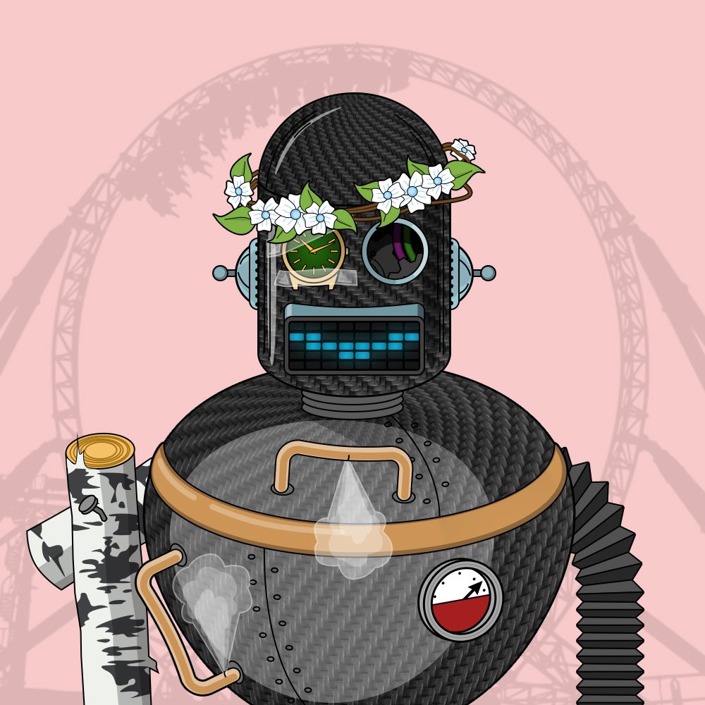 absurdbots's tweet photo. Here’s AbsurdBot #892. It lost its eye on a rollercoaster but still smiling. Made of modern materials, but steam-powered, nature-friendly and always in time. Check the link https://t.co/wfUT19x0SH to meet the whole #absurdsquad at @opensea
#nft #openseanft https://t.co/ieOfQxTuCZ
