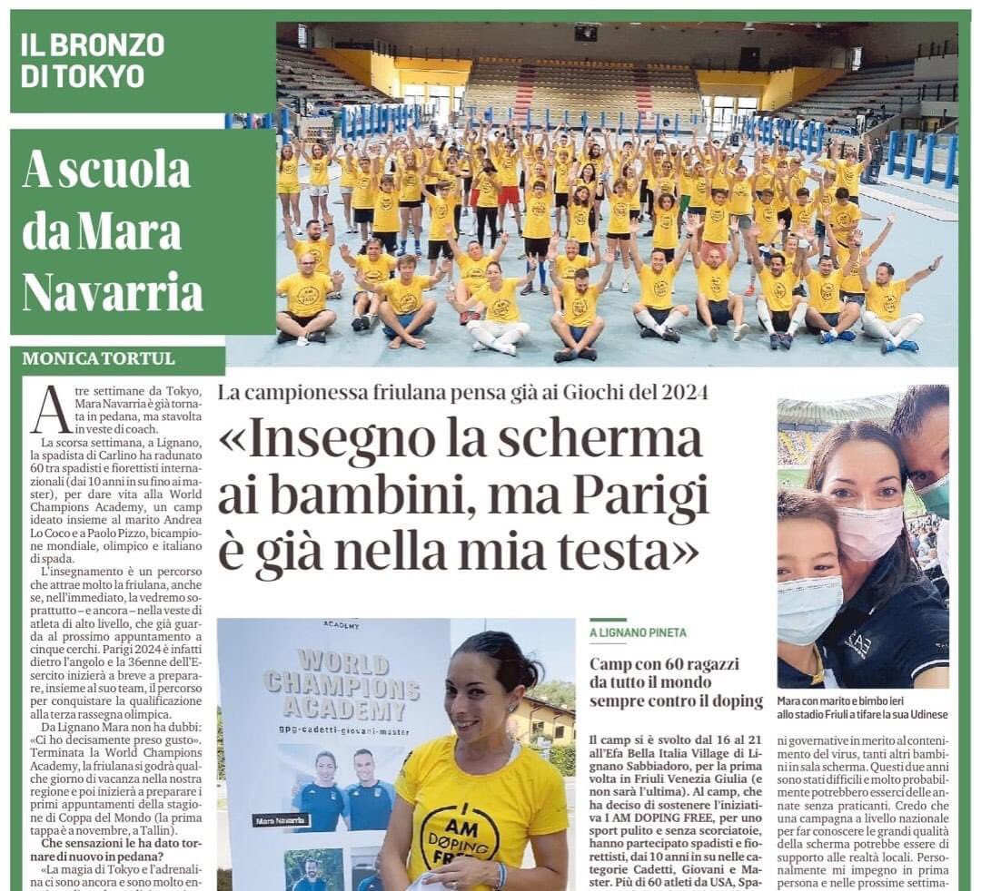 A scuola con <a href="/MaraNavarria/">Mara Navarria</a> 🤺
#iamdopingfree al fianco dei grandi campioni per portare avanti sport pulito e lotta al doping <a href="/PaoloPizzoITA/">Paolo Pizzo</a> <a href="/AlessioFoconi/">Alessio Foconi</a> <a href="/lookoandre/">AndreaLoCocoTrainer</a> 
#23agosto 
#23Ago