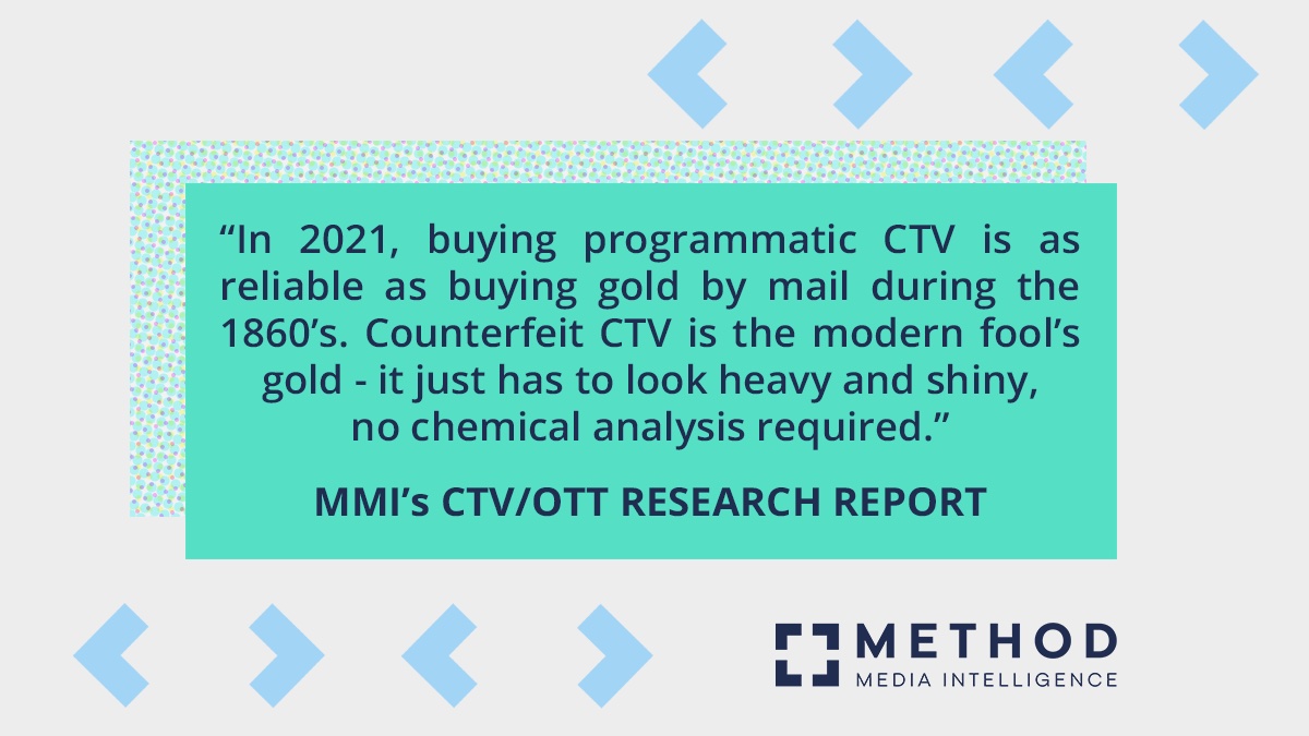 As you’ll see in our latest CTV/OTT research report, the bar for regulating video bid requests is set so low, the CTV equivalent of a painted pebble would pass inspection. methodmi.com/rapidfire