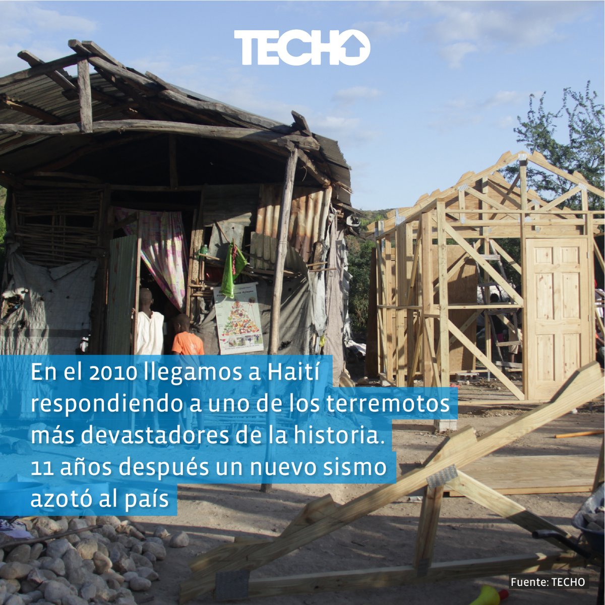 Techo's tweet photo. TU AYUDA HACE LA DIFERENCIA

+60.000 casas fueron destruidas por el terremoto y otras 62.000 fueron dañadas gravemente.

DONA HOY para llegar a los más afectados por esta emergencia. https://t.co/qT2Wc6wPKg