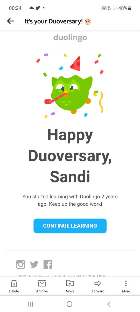 Another passive aggressive email from Duo Lingo. I still can only say "your wife is a horse"