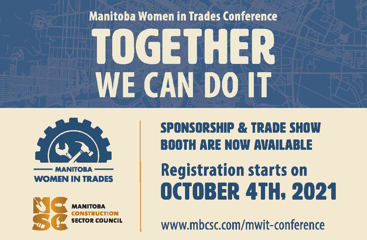 MBWomenInTrades's tweet photo. Manitoba Women in Trades Conference Sponsorship and Tradeshow booth are now available!!!
Registration will start on October 4th, 2021!
#TogetherWeCanDoIt
#MBCSC
#TradeUpMB
#mbwit

Visit https://t.co/QOJaqwtS2w for more information! https://t.co/PrEjpDROZQ