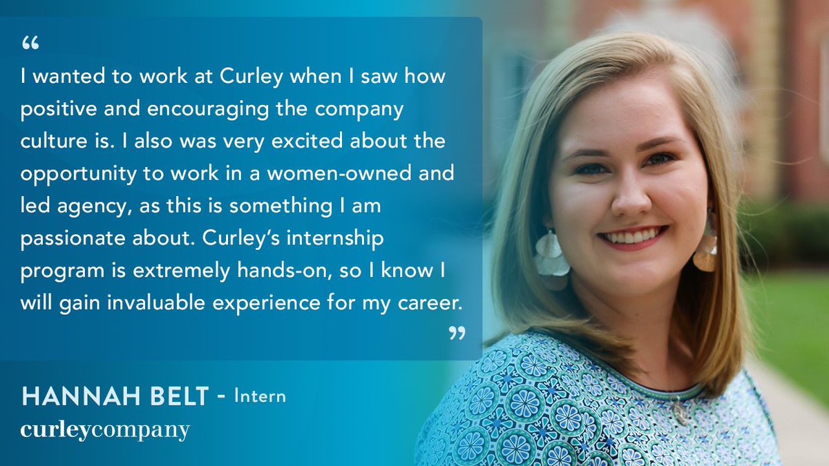 CurleyCompany's tweet photo. We are so excited to welcome our newest Fall intern, Hannah Belt! Hannah has a passion for learning and can’t wait to get hands-on experience supporting our clients with their #digital and traditional media #communications. https://t.co/xrFjQ2CQkq