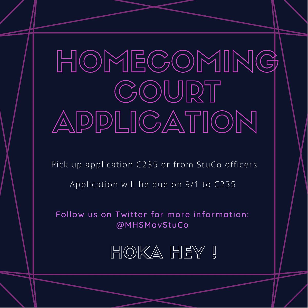Homecoming Court Applications !!!! Pick up in C235!!